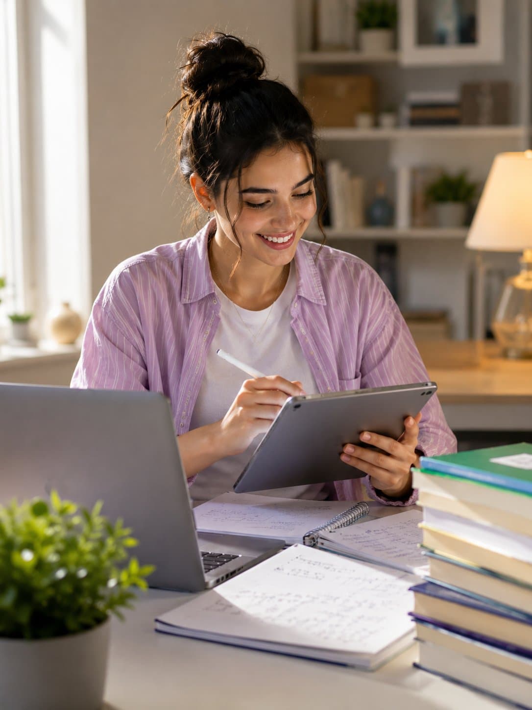 Élève qui révise le Bac avec MathBacAI
